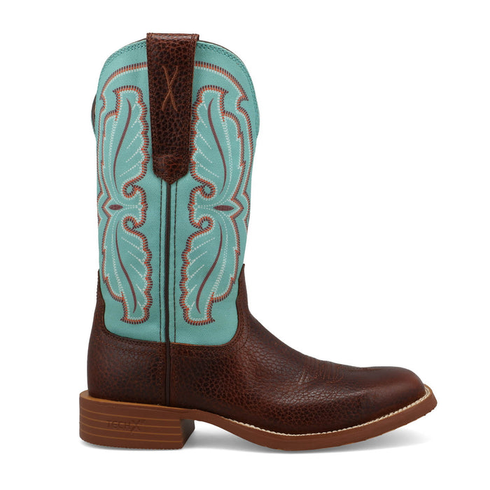 Twisted X Womens 11in Tech X Hickory/Seafoam Leather Cowboy Boots