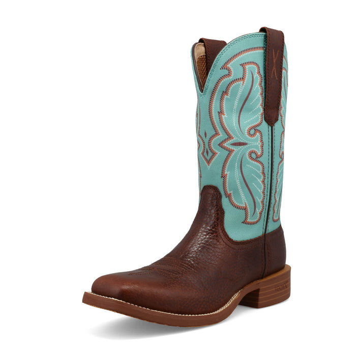 Twisted X Womens 11in Tech X Hickory/Seafoam Leather Cowboy Boots