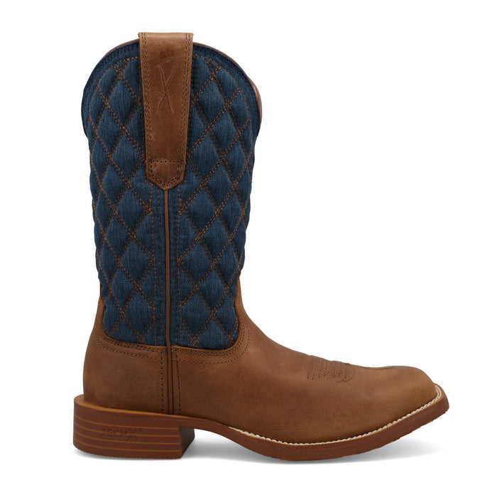 Twisted X Womens 11in Tech X Quilted Ginger/Indigo Leather Cowboy Boots