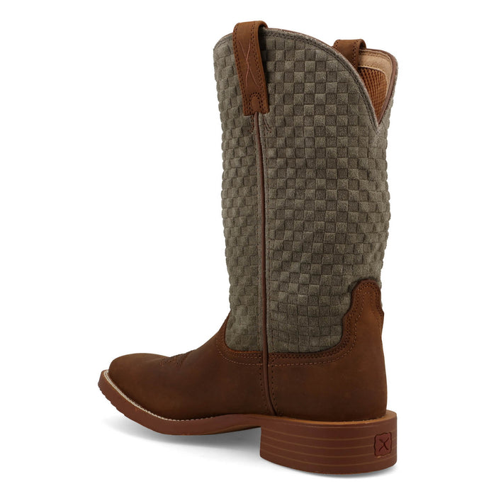 Twisted X Womens 11in Tech X Oiled Saddle/Dusty Sage Suede Cowboy Boots