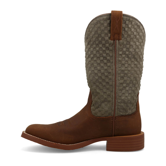 Twisted X Womens 11in Tech X Oiled Saddle/Dusty Sage Suede Cowboy Boots