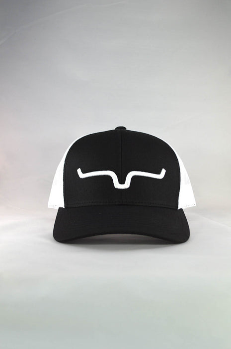 Kimes Ranch Unisex Weekly Black/White Cotton Twill Trucker Cap