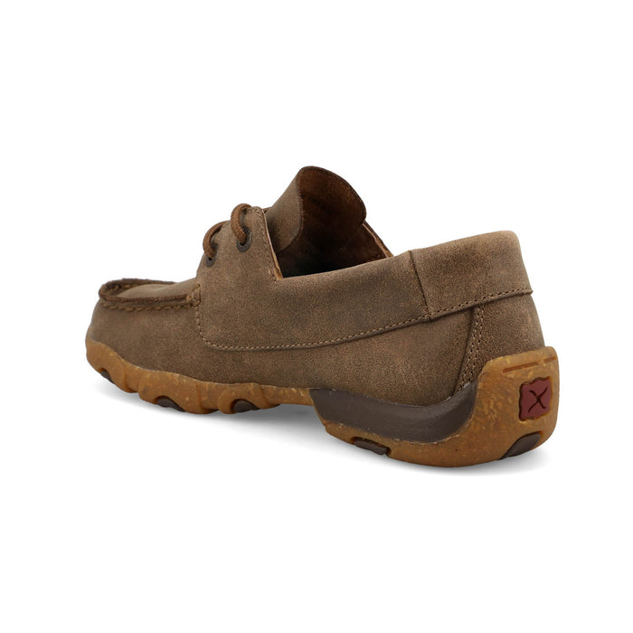 Twisted X Kids Unisex Driving Moc Bomber/Kelly Green Leather Boat Shoes