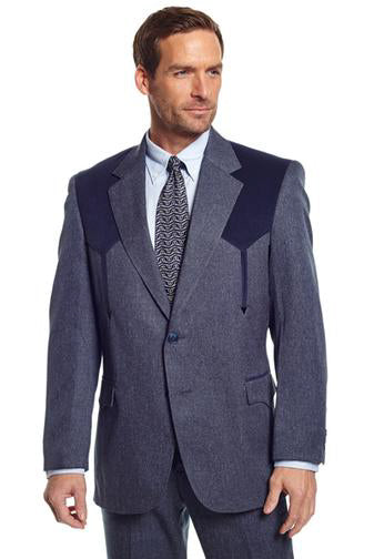 Circle S Mens Heather Navy Polyester Boise Sportcoat Jacket Blazer