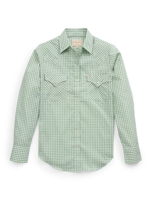 Ely and Walker Womens Granddaddy Gingham Snap Sage Brush Poly/Cotton L/S Shirt